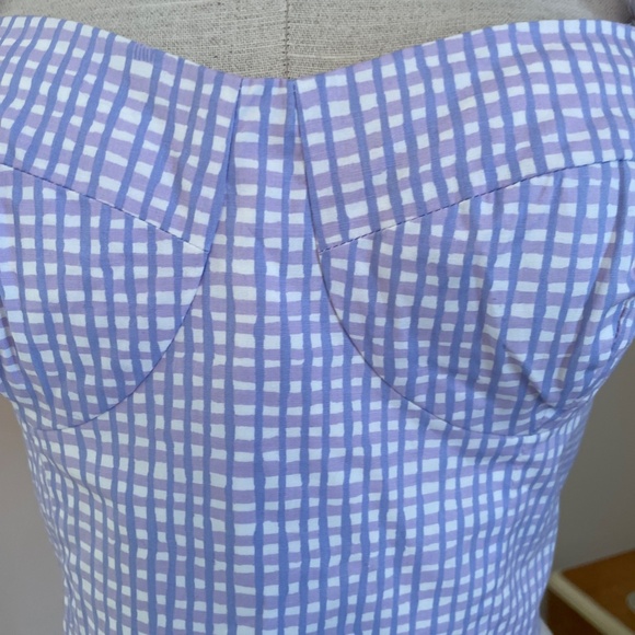 Lilly Pulitzer Rosalie Lilac Verbena Gingham Bustier/Halter Back Zip NWT Size 6 - Picture 6 of 9